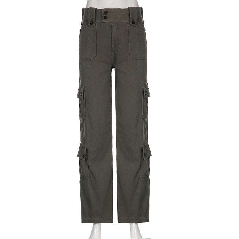 a mannequin wearing grey pants