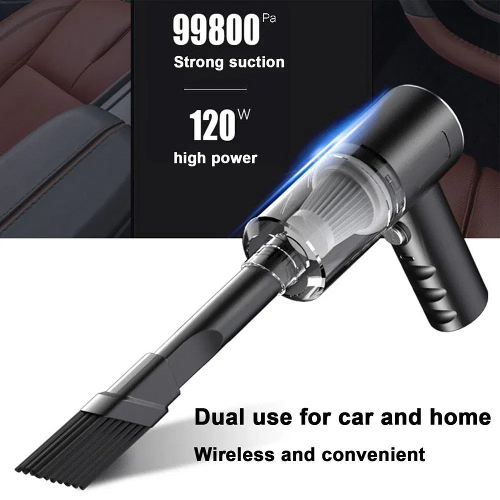a black vacuum cleaner with a brush