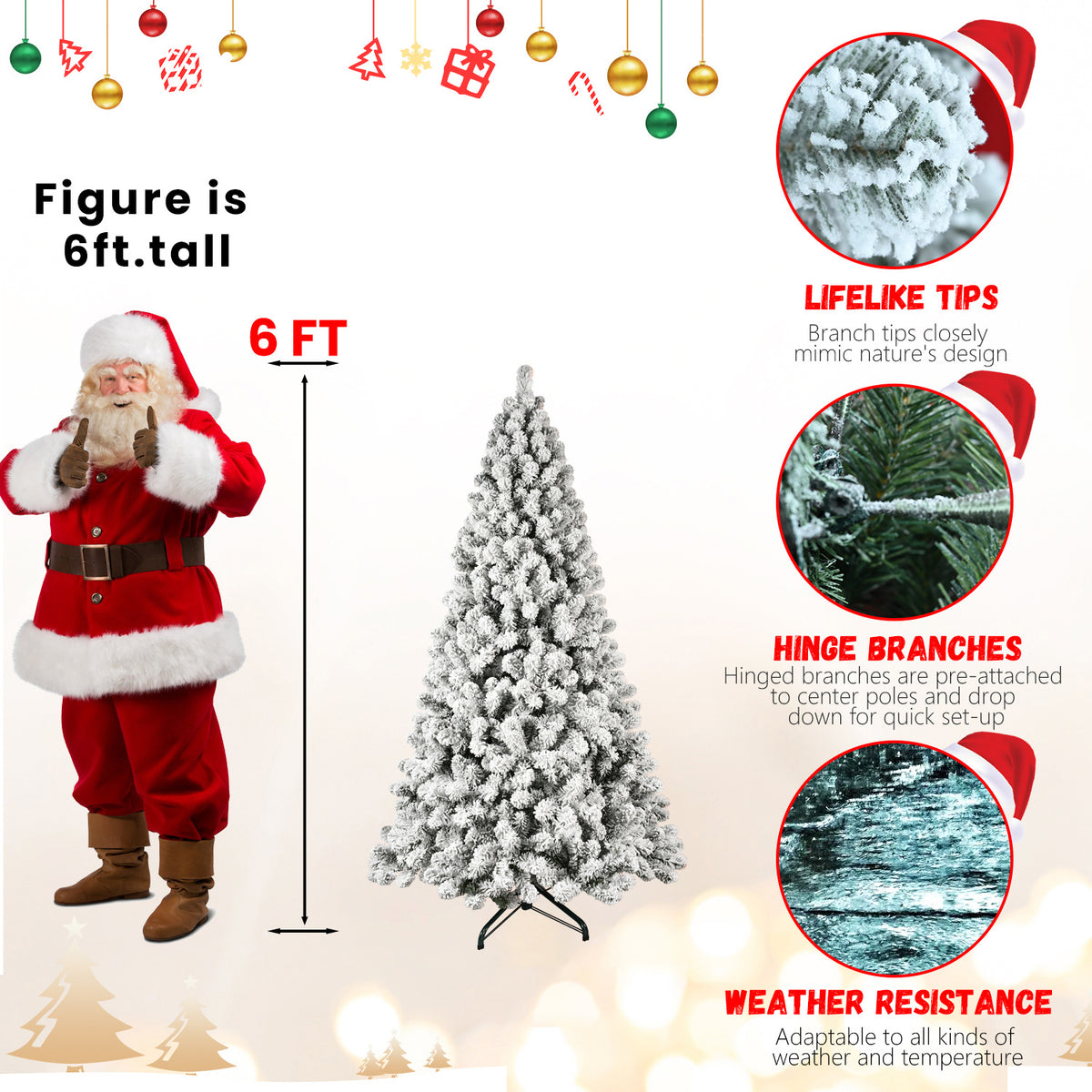 a man in a garment standing next to a christmas tree