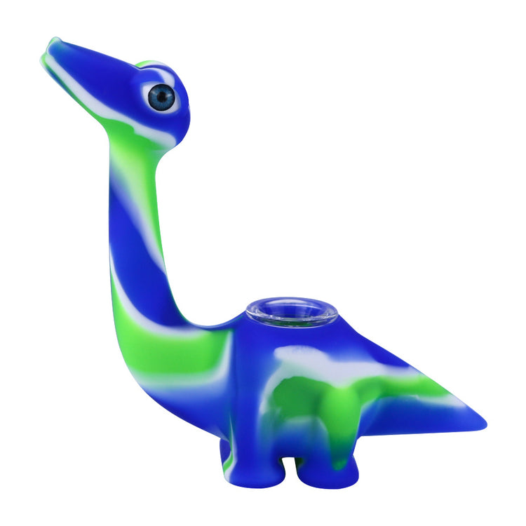 a blue and green dinosaur figurine