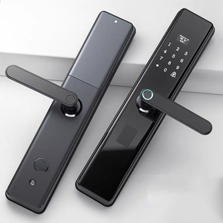 a black electronic door handles