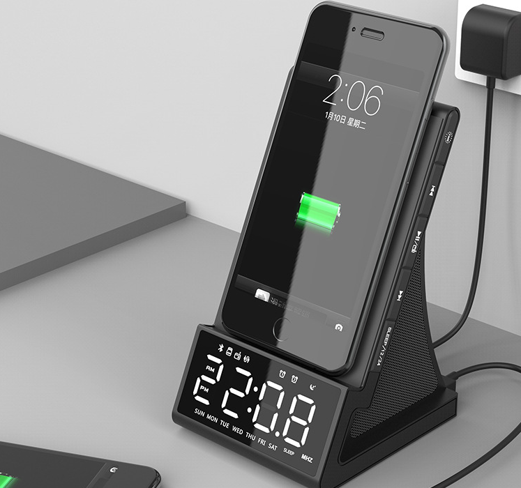a phone charging on a charger