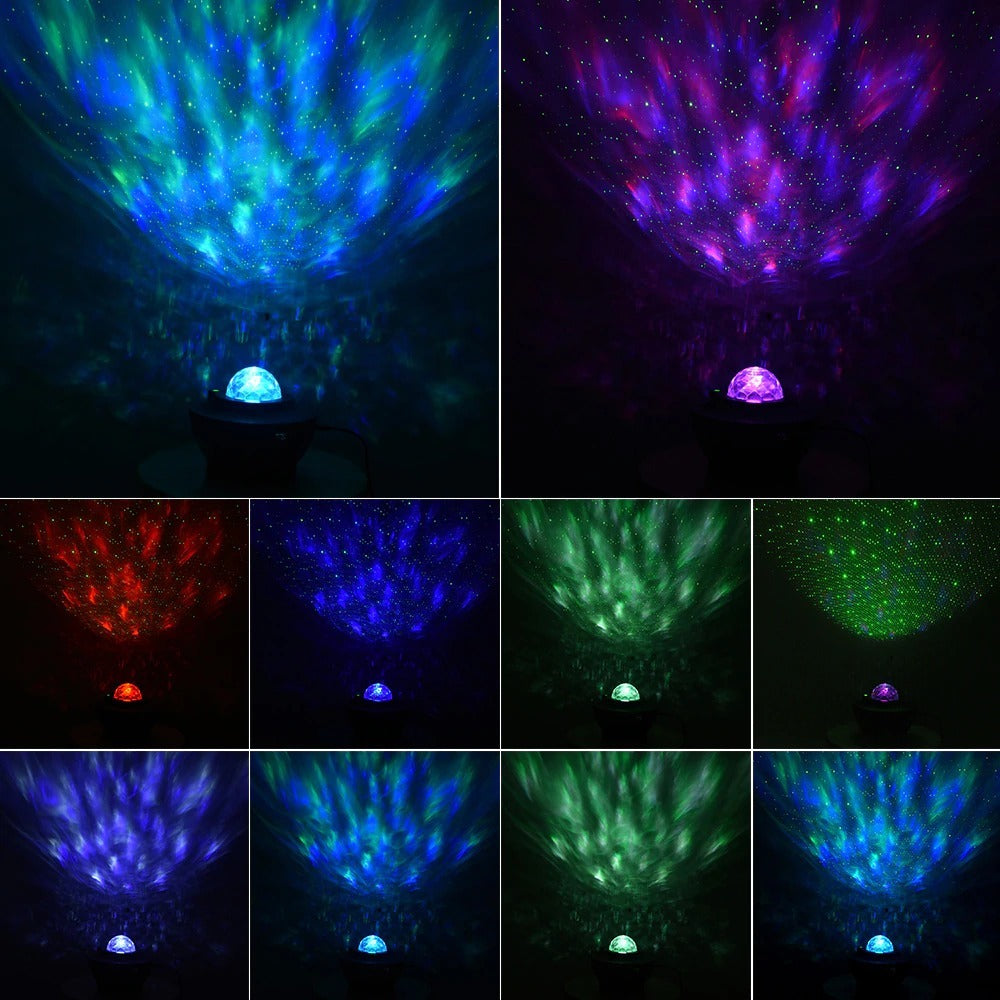 a collage of different colored lights