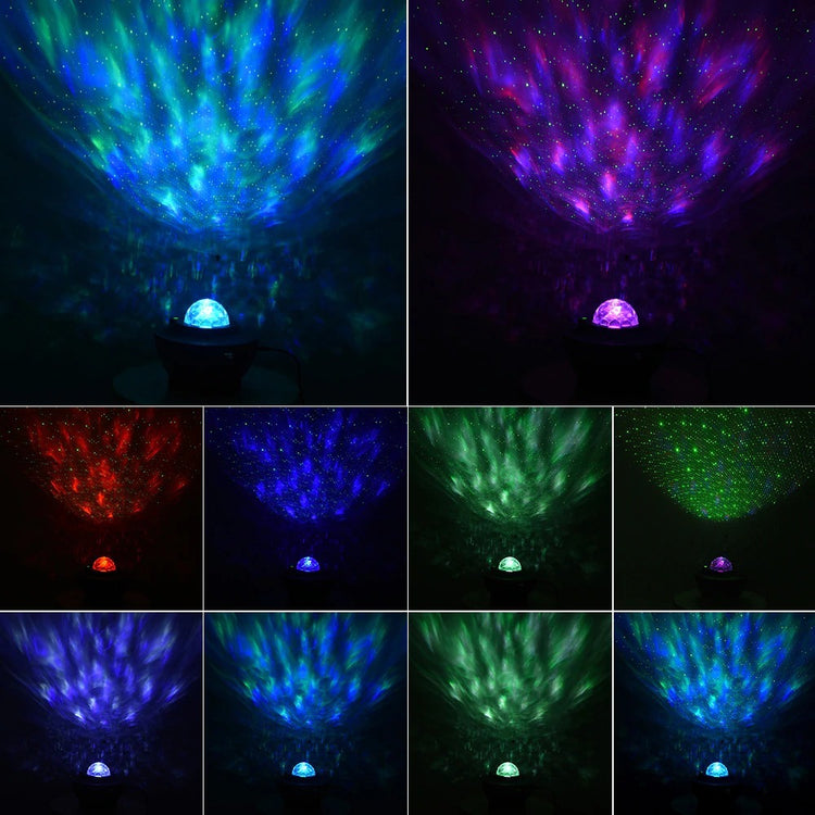 a collage of different colored lights