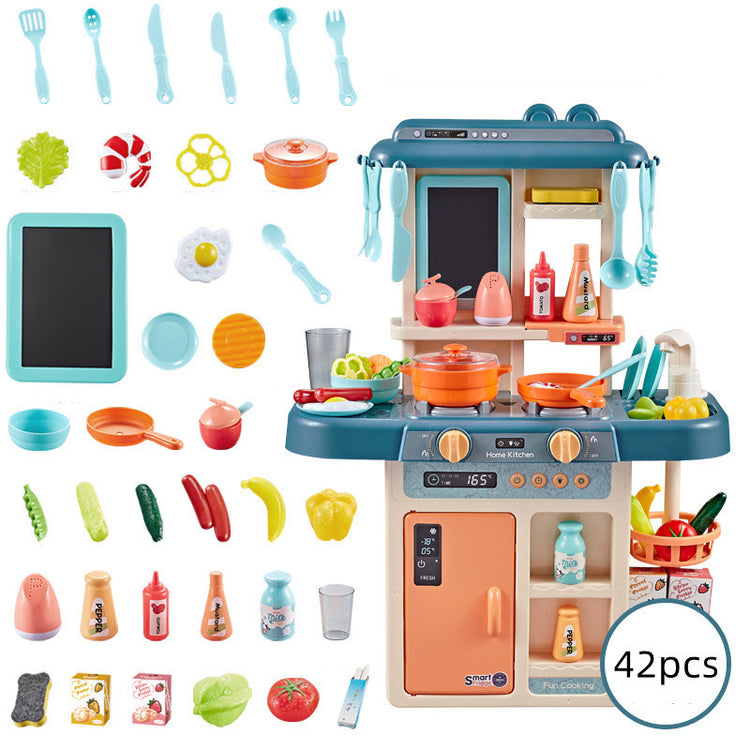 a toy kitchen with many different toys