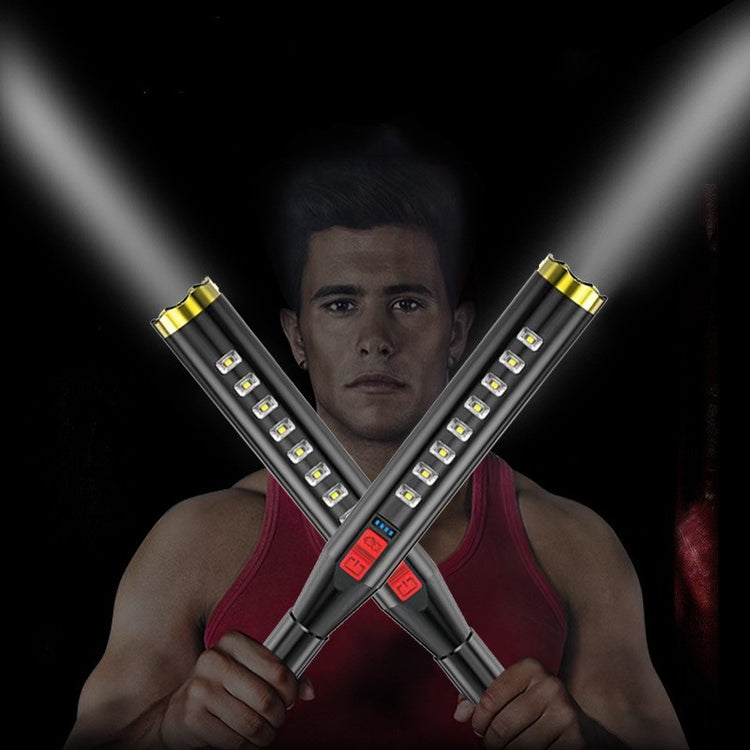 a man holding a flashlight