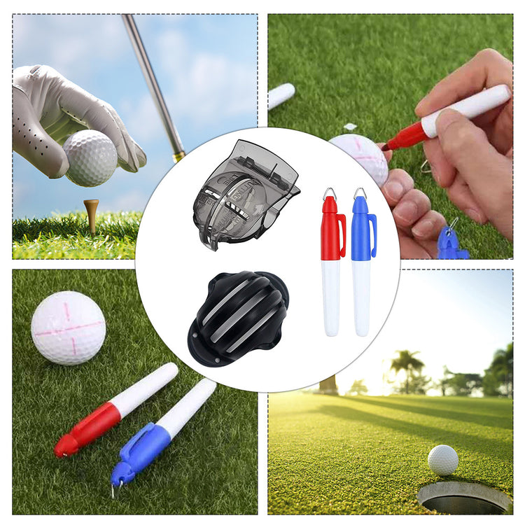 a collage of golf equipment