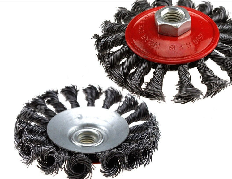 a close-up of a wire brush