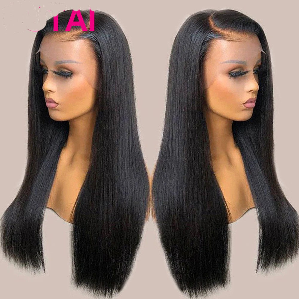 a mannequin head with long hair