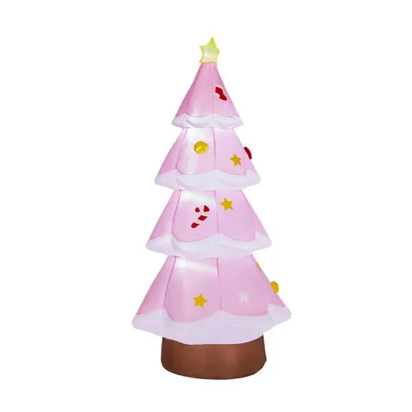 a pink inflatable christmas tree