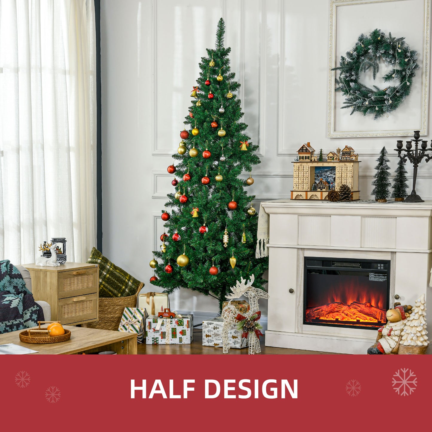 5' Artificial Half Christmas Trees with Auto Open
