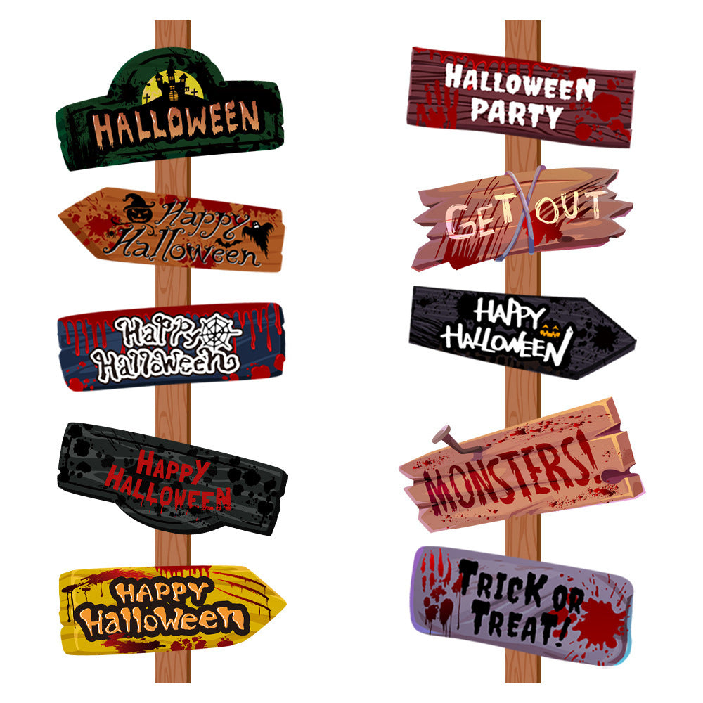 a group of signs on a pole