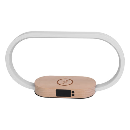 1 Set Bedside Table Lamp Touch Control Lamp With Clock Wireless Charging LED Desk Lamp Dimmable Nightstand Reading Lamp