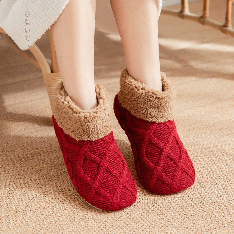 a person wearing red socks