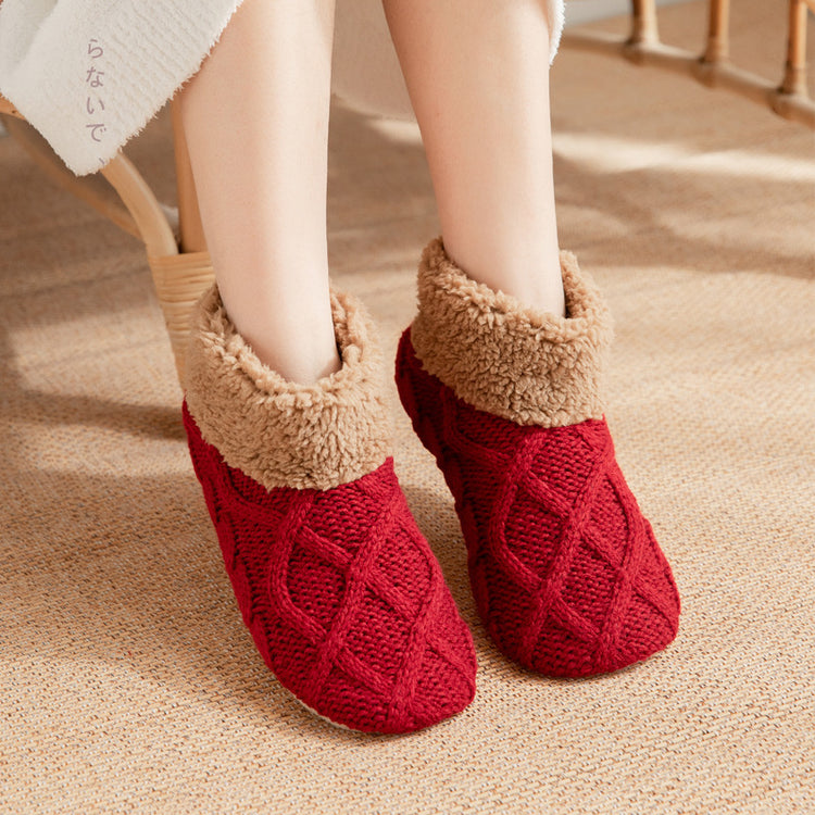 a person wearing red socks