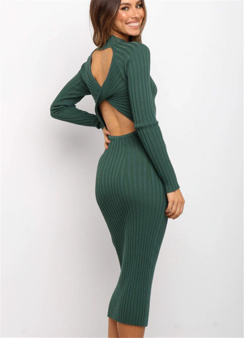 a woman in a green dress