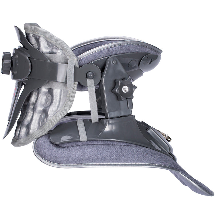 a grey neck brace