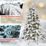 Pre-Lit Snowy Pine Artificial Christmas Tree with Warm White LEDs