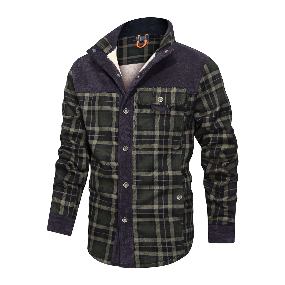 a black and green plaid shirt