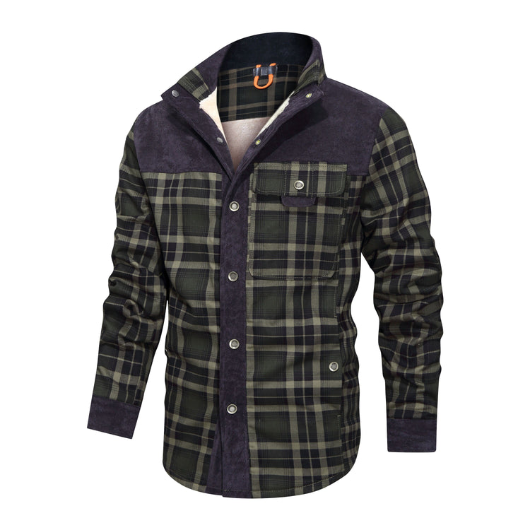 a black and green plaid shirt