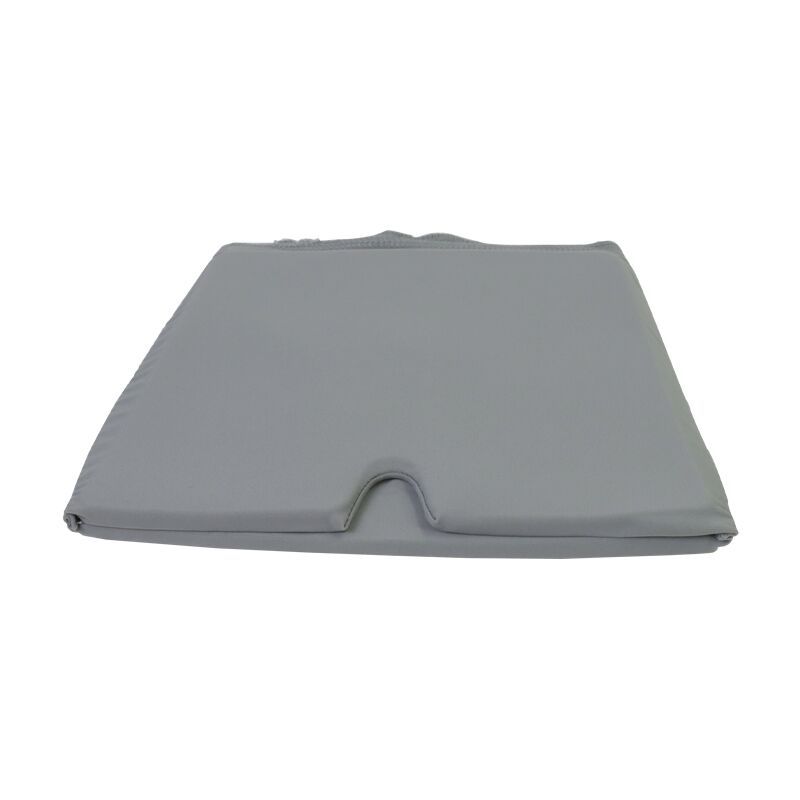a grey square object with a hole in the middle