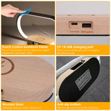Touch-Control Bedside Lamp with Clock and Wireless Charging