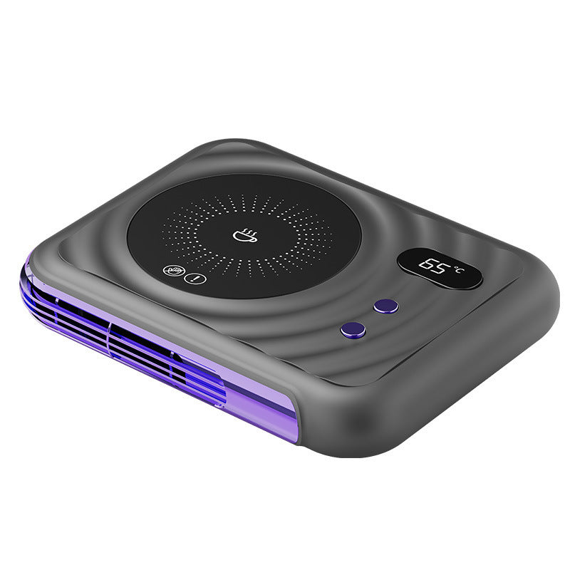 a square device with a round button