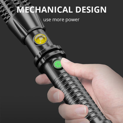 Self-Defense Wolf Tooth Stick Outdoor USB Rechargeable Car Led Security Patrol Broken Window Power Flashlight
