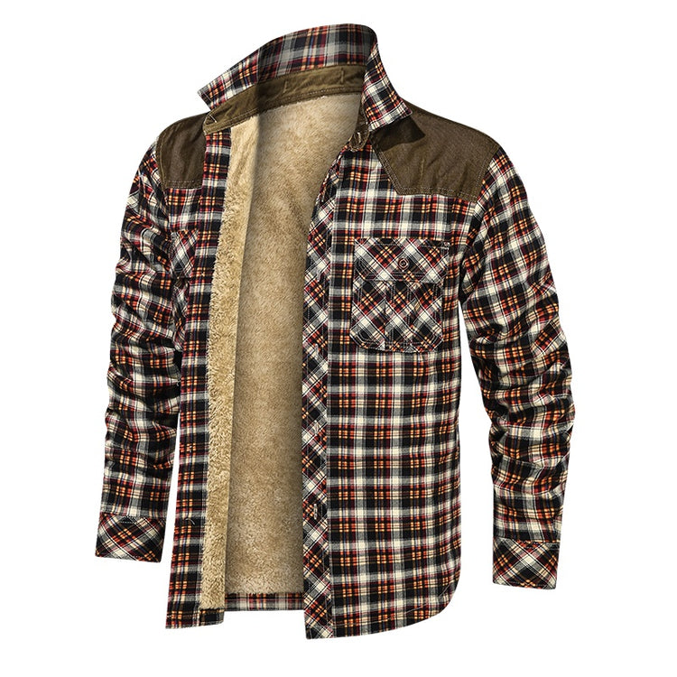 a plaid jacket with a white background