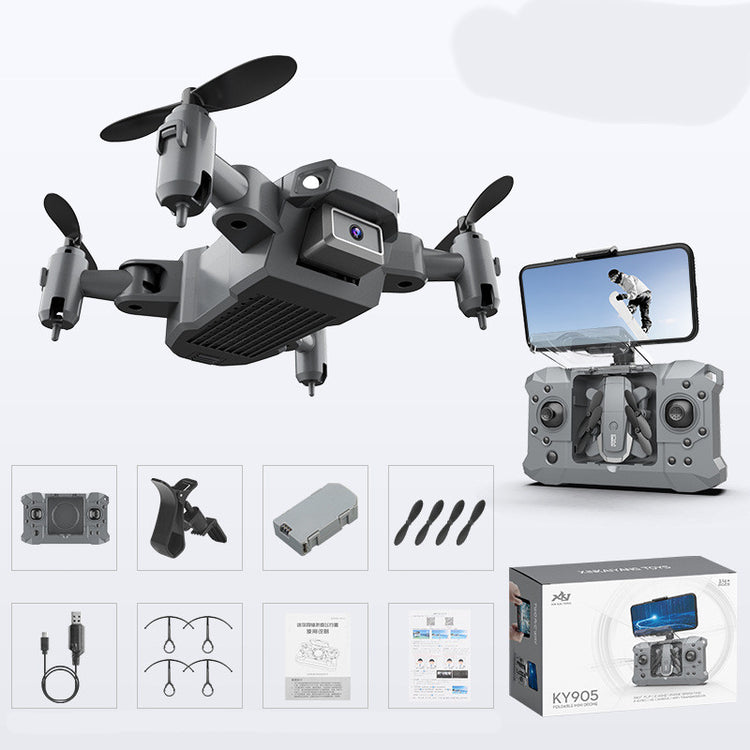 a drone with a camera and a box