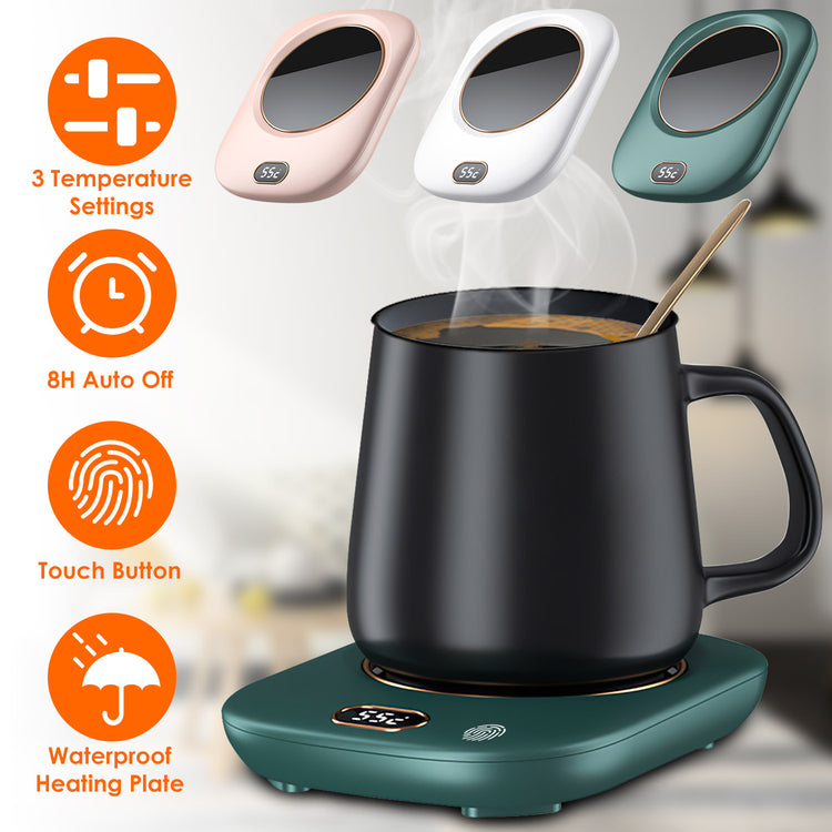 a mug of coffee with different colors of buttons
