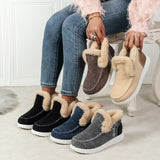 Women's Plus-Size Fleece-Lined Flat Winter Shoes