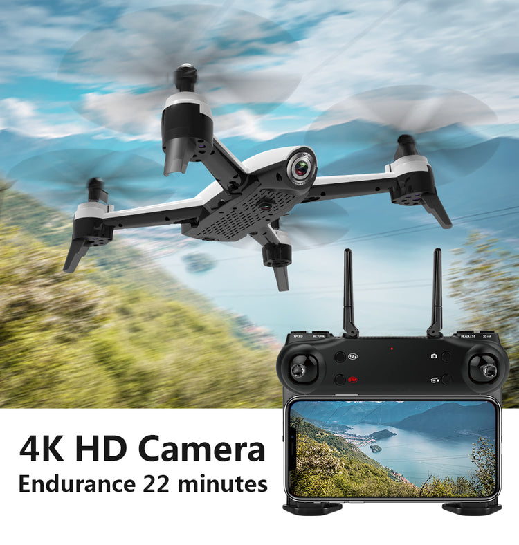 a drone flying in the sky