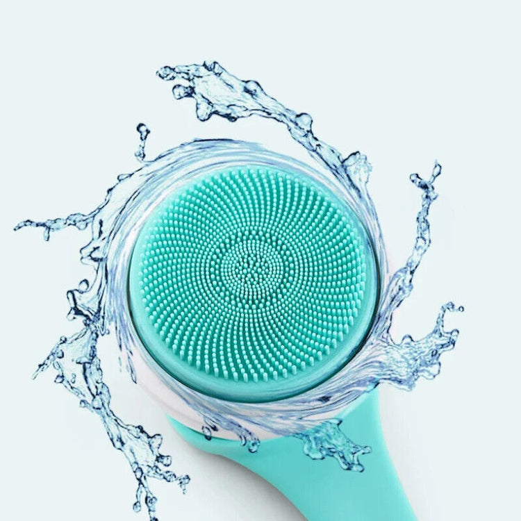 a blue brush with water splashing out