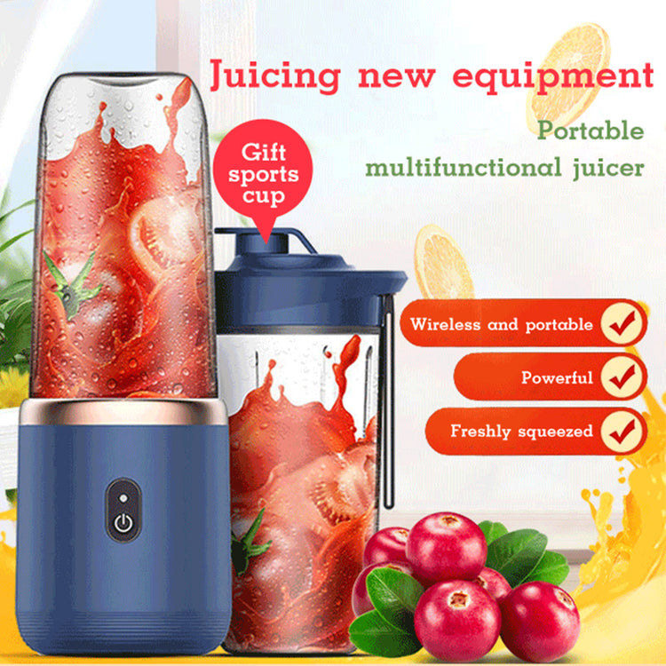 a blender with fruit in it