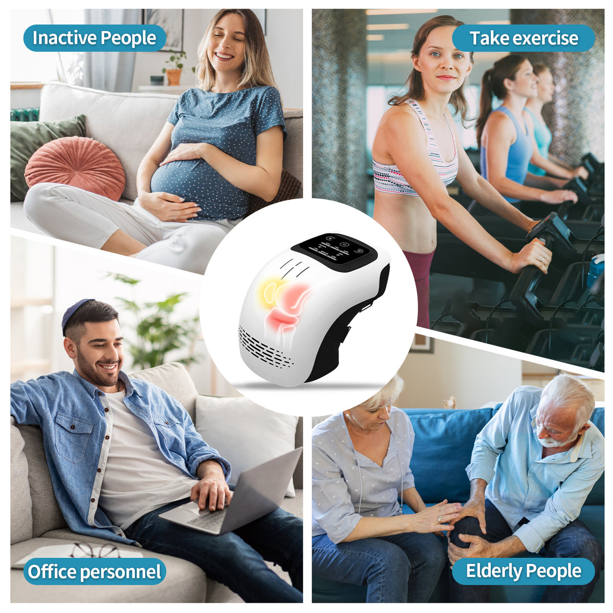 a collage of images of people doing exercise