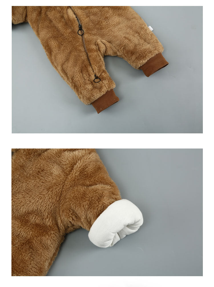 a brown and white teddy bear garment