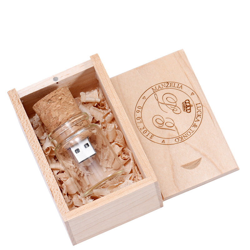 Personalized Wood Lettering Drift Bottle Storage Disk