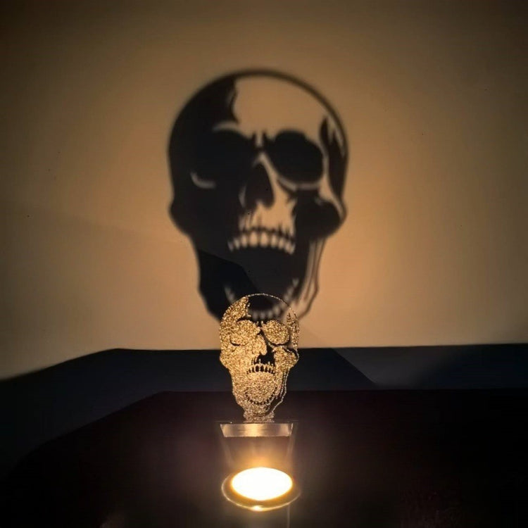a skull shadow on a wall