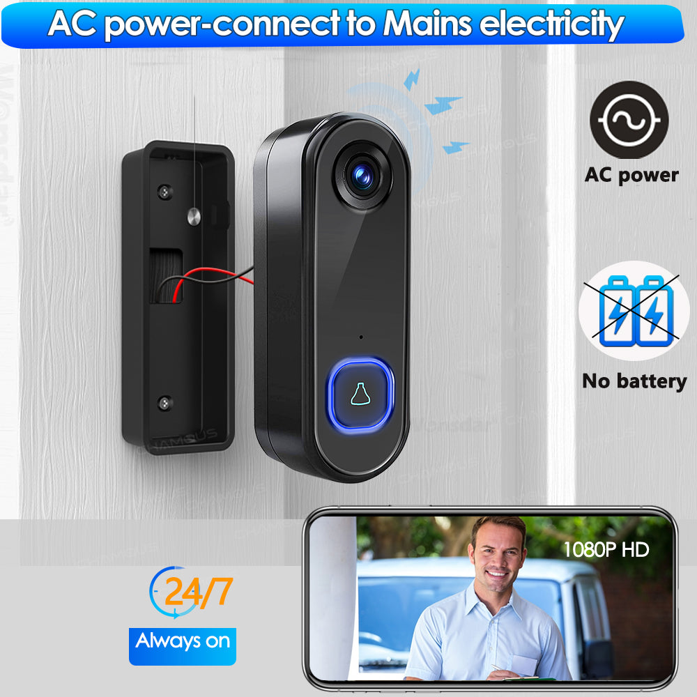 a video doorbell with a camera attached to a wall