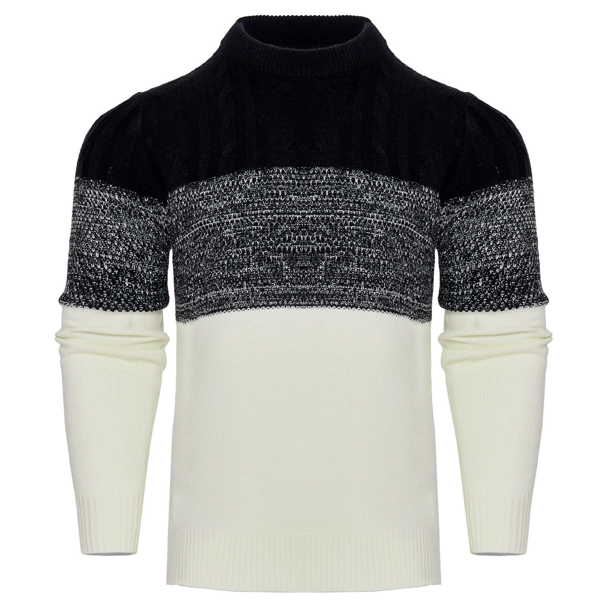 a black and white sweater