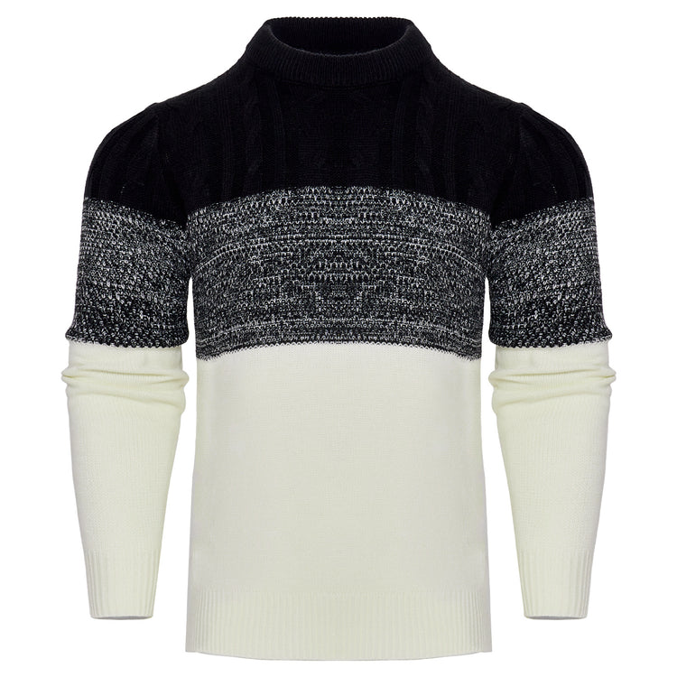 a black and white sweater