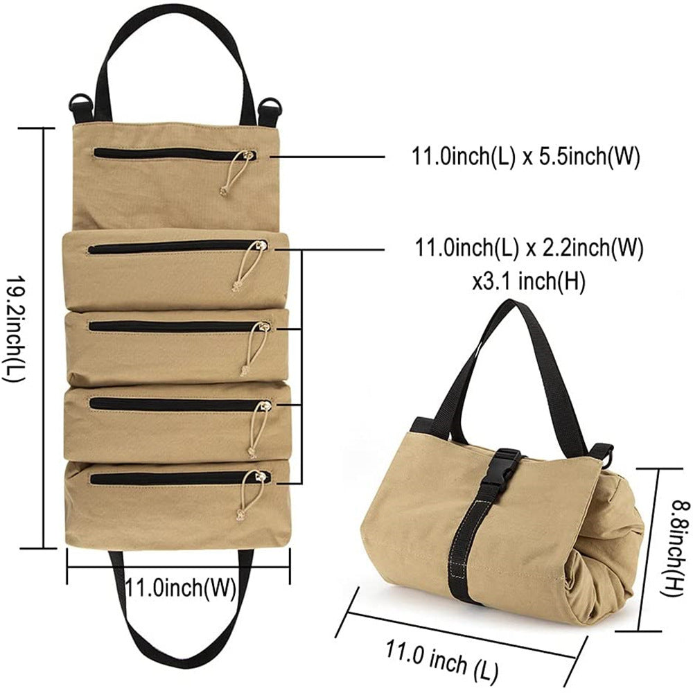 a bag with sizes and measurements