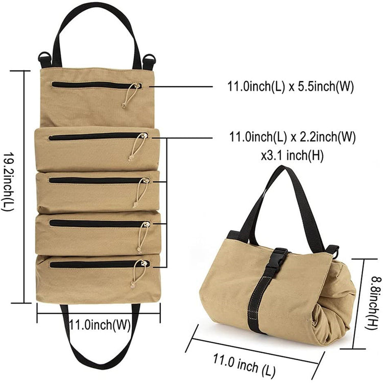 a bag with sizes and measurements