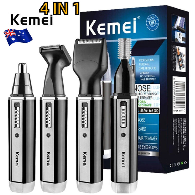 a row of hair trimmers next to a box