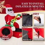 7.5-Foot Lighted Inflatable Santa Playing Electric Guitar