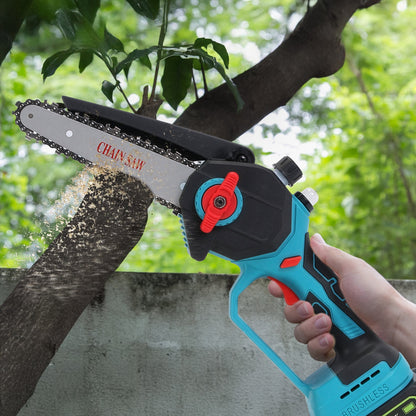 Cordless Pole Saw And Mini Chainsaw With Extension Pole 21V Battery 6IN Electric Brushless Pole Chainsaw With Digital Display Auto Oiler Safety Switch For Tree Trimming