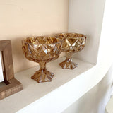 Retro Amber Embossed Crystal Glass