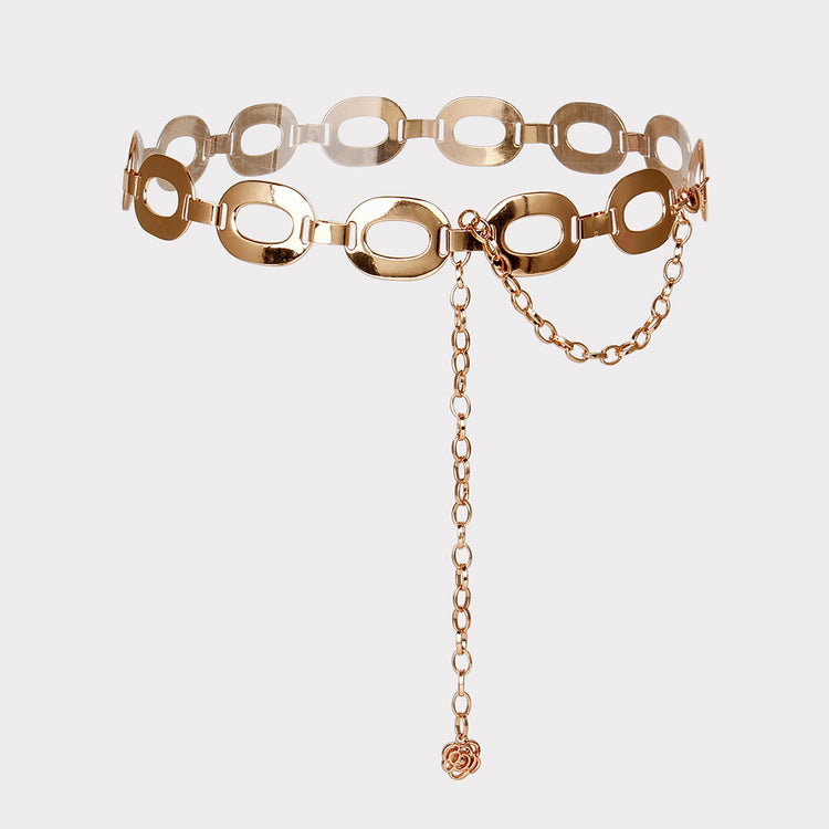 a gold chain around a chain