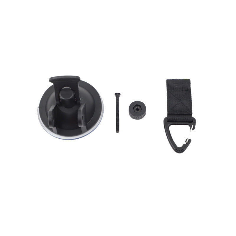 a suction cup with a strap and screw